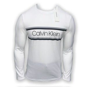 NWT CALVIN KLEIN AUTHENTIC MEN'S WHITE CREW NECK LONG SLEEVE T-SHIRT S M L XL